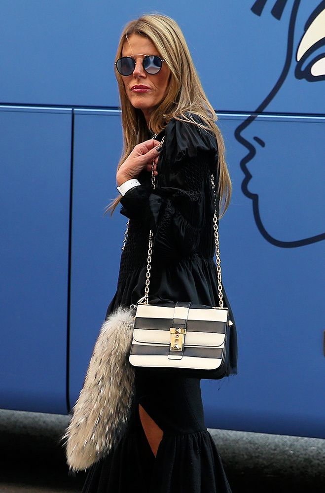 Anna-Dello-Russo-Valentino-B-Rockstud-Striped-Shoulder-Bag