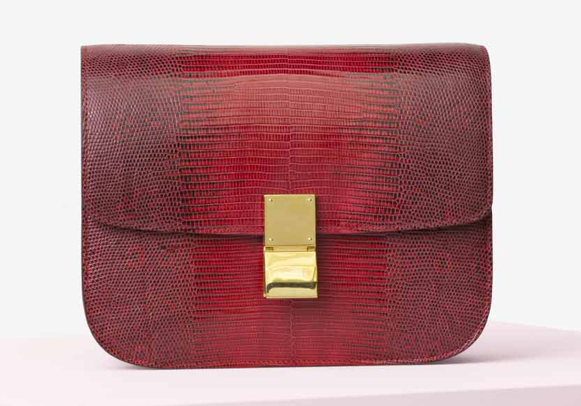 Celine-Classic-Box-Bag-Red-Lizard