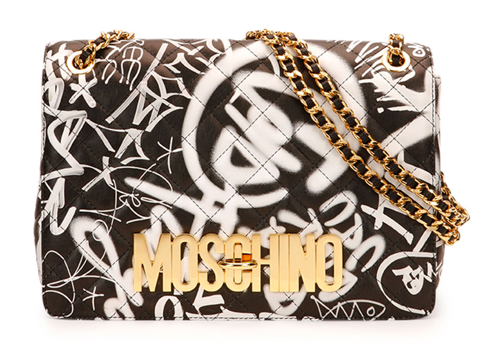 Moschino-Graffiti-Print-Flap-Bag