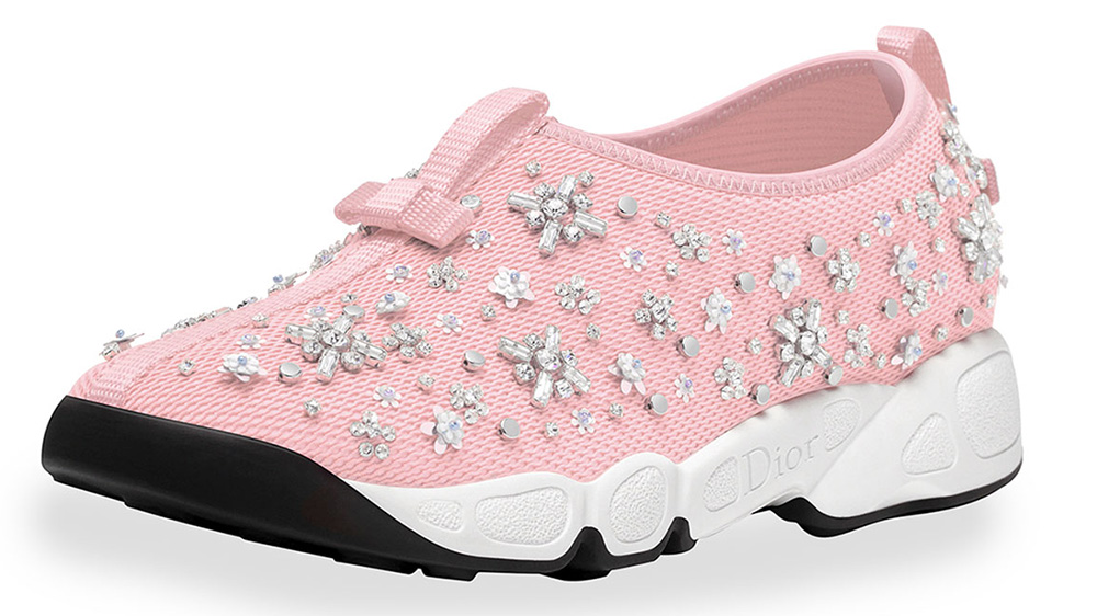 Dior Crystal-Embellished Mesh Trainer_pink