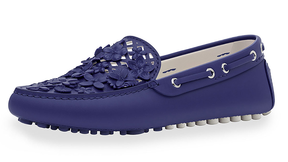 Dior Embellished Leather Driving Loafer_blue