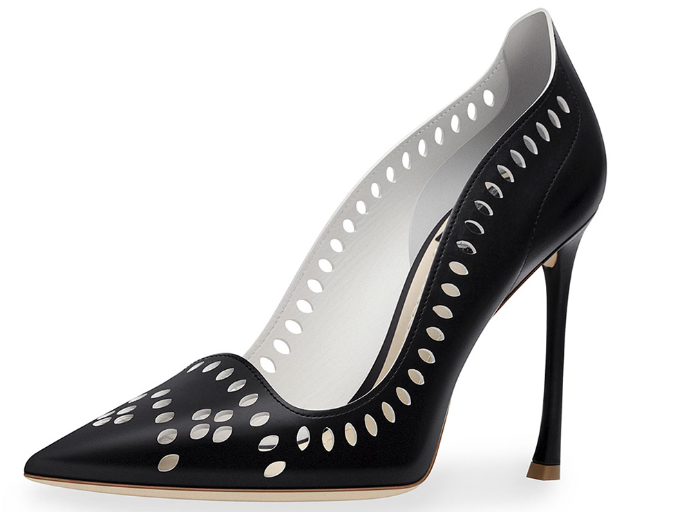 Dior Laser-Cut Leather 100mm Pump_black