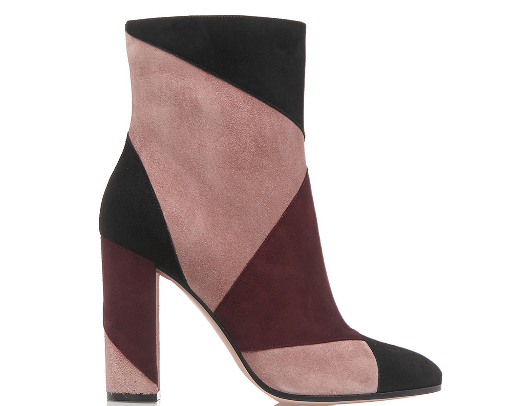 Gianvito Rossi Patchwork Suede Ankle Boot