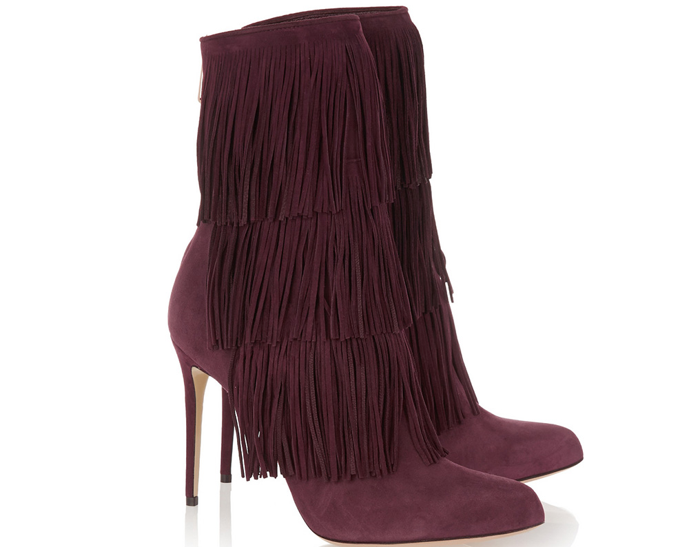 Paul Andrew Taos Fringed Suede Ankle Boots