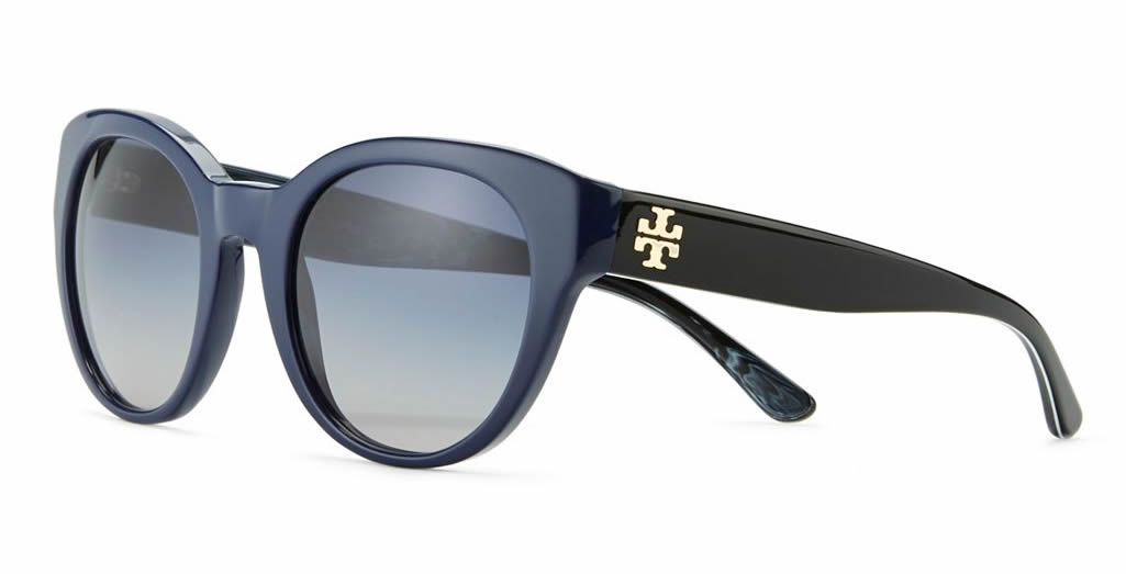 Tory Burch Mirror 'T' Round Sunglasses