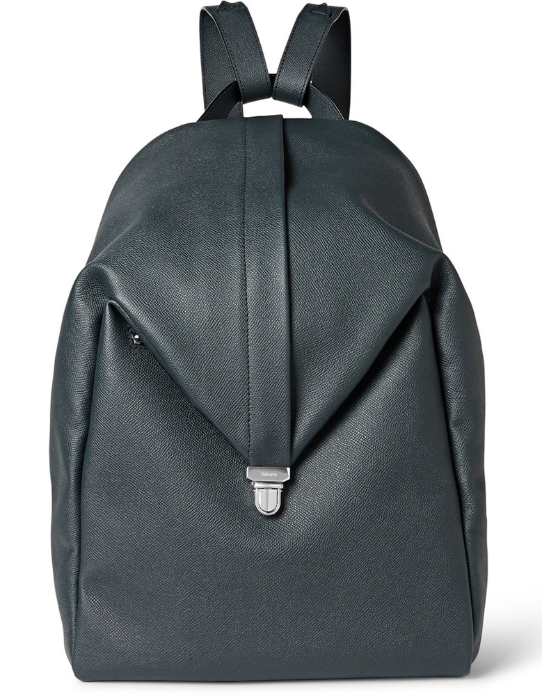 Valextra-Pebbled-Leather-Backpack