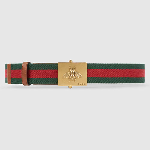 Gucci Bee Web Belt with Bee Buckle