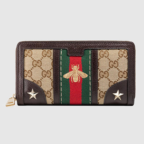 Gucci Bee Web Embroidered Wallet