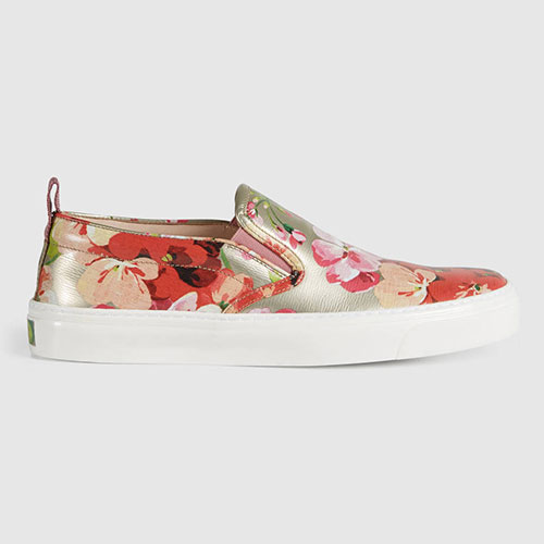 Gucci Blooms Metallic Leather Sneaker