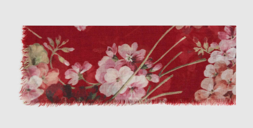 Gucci Blooms Print Cashmere Wool Stole