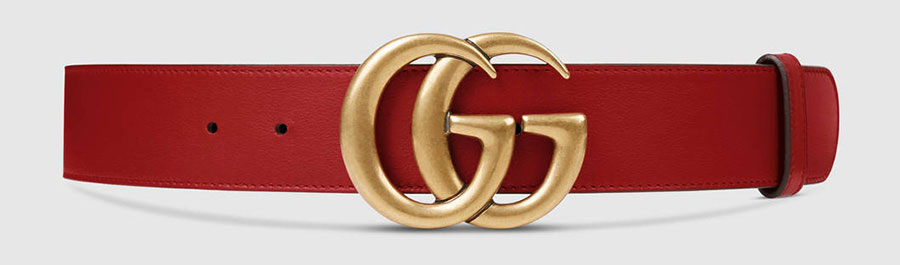 Gucci Leather Belt with Double G Buckle