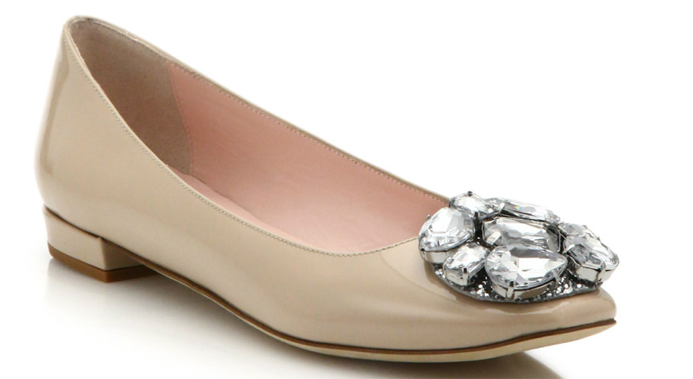 Kate Spade ena Patent Leather Jewel Cluster Ballet Flats