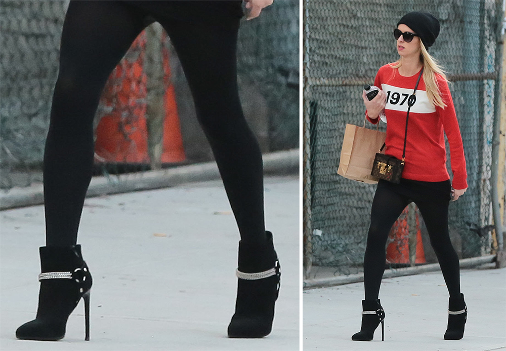 Nicky-Hilton-Saint-Laurent-Chain-Link-Ankle-Boots