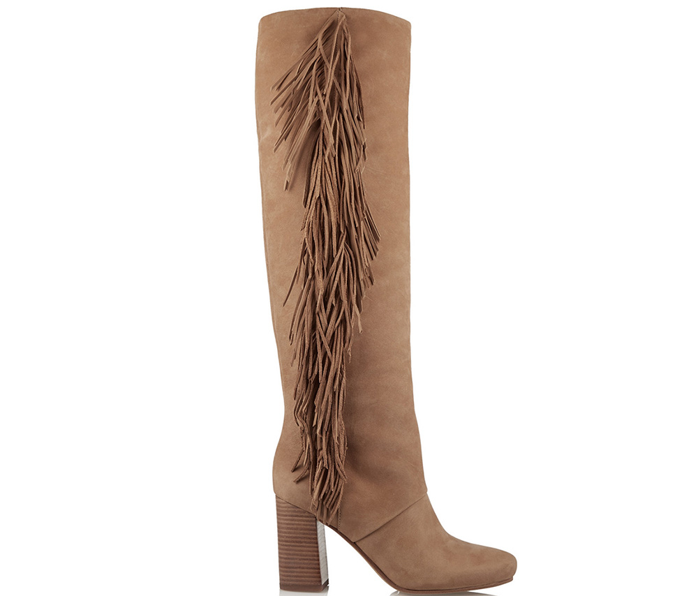 Sam Edelman Taylan Fringed Nubuck Knee Boots