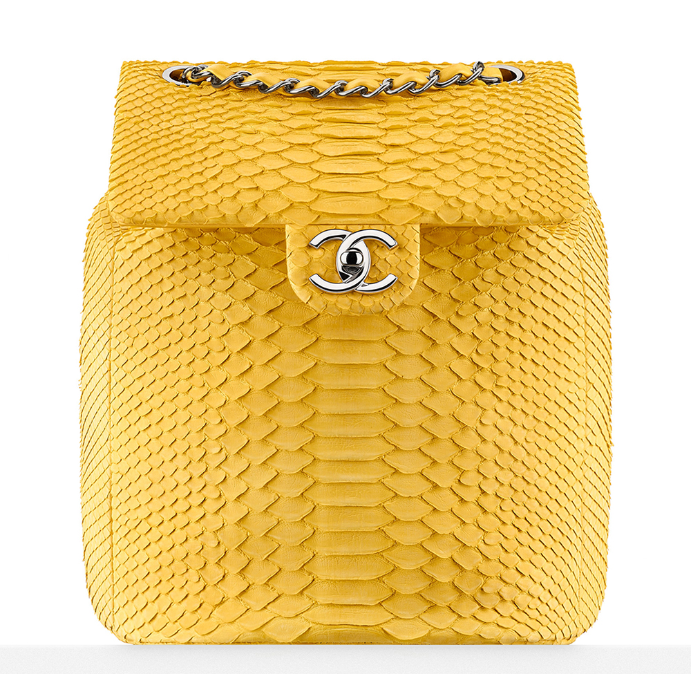 Chanel-Python-Backpack-Yellow