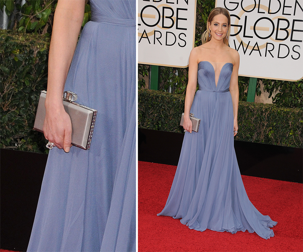 Joanne-Froggatt-Judith-Leiber-Couture-Satin-Clutch