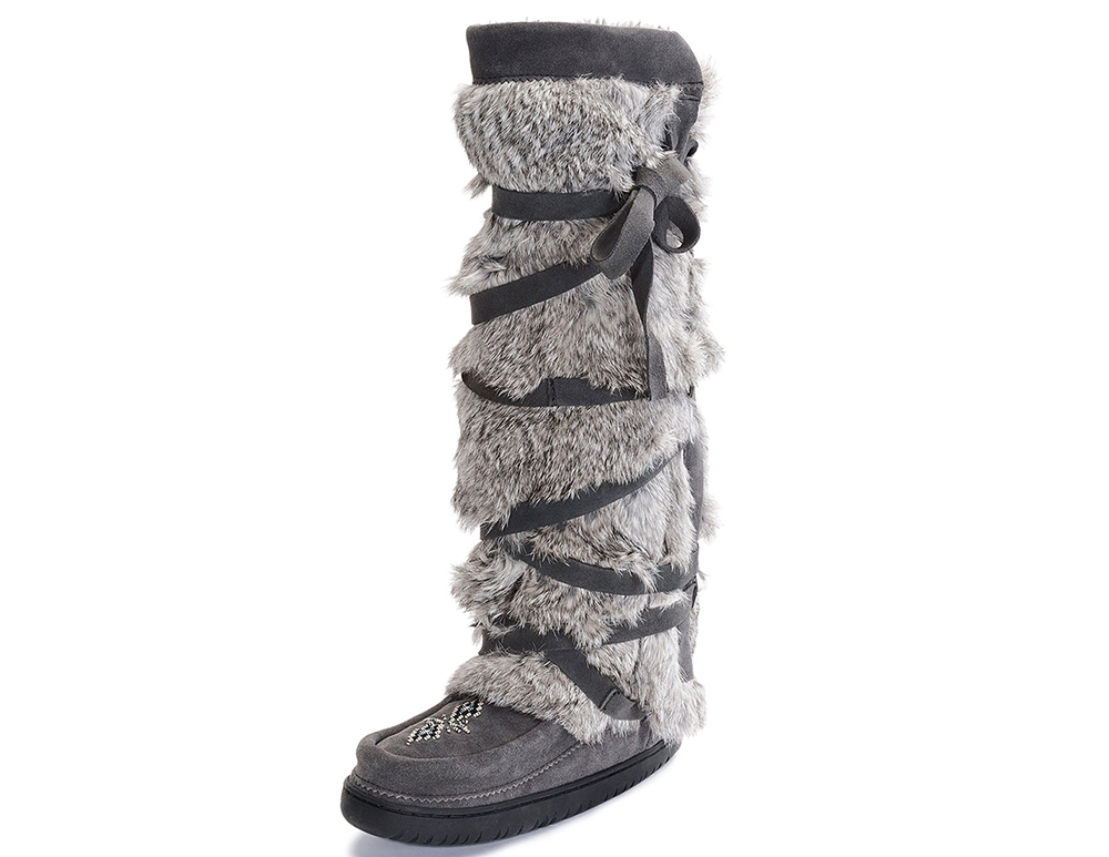 Mukluks Rabbit-Fur Tall Wrap Mukluk Boot