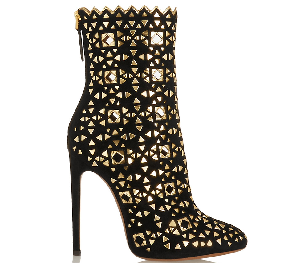 Alaia Embellished Suede Boots