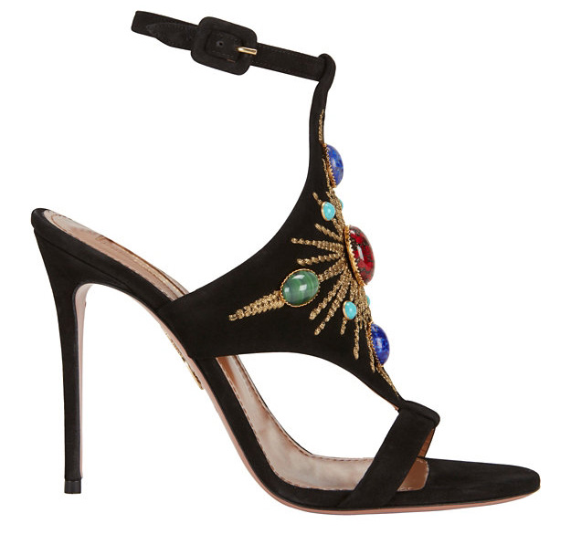 Aquazzura Desert Sun Embellished Suede Sandal