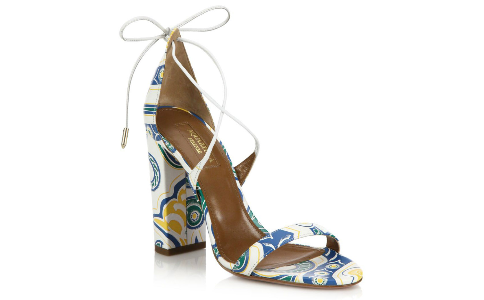 Aquazzura Lily Printed Leather Sandals