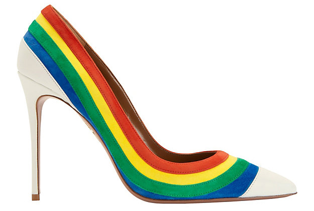 Aquazzura Rainbow Suede Pointy Toe Pump