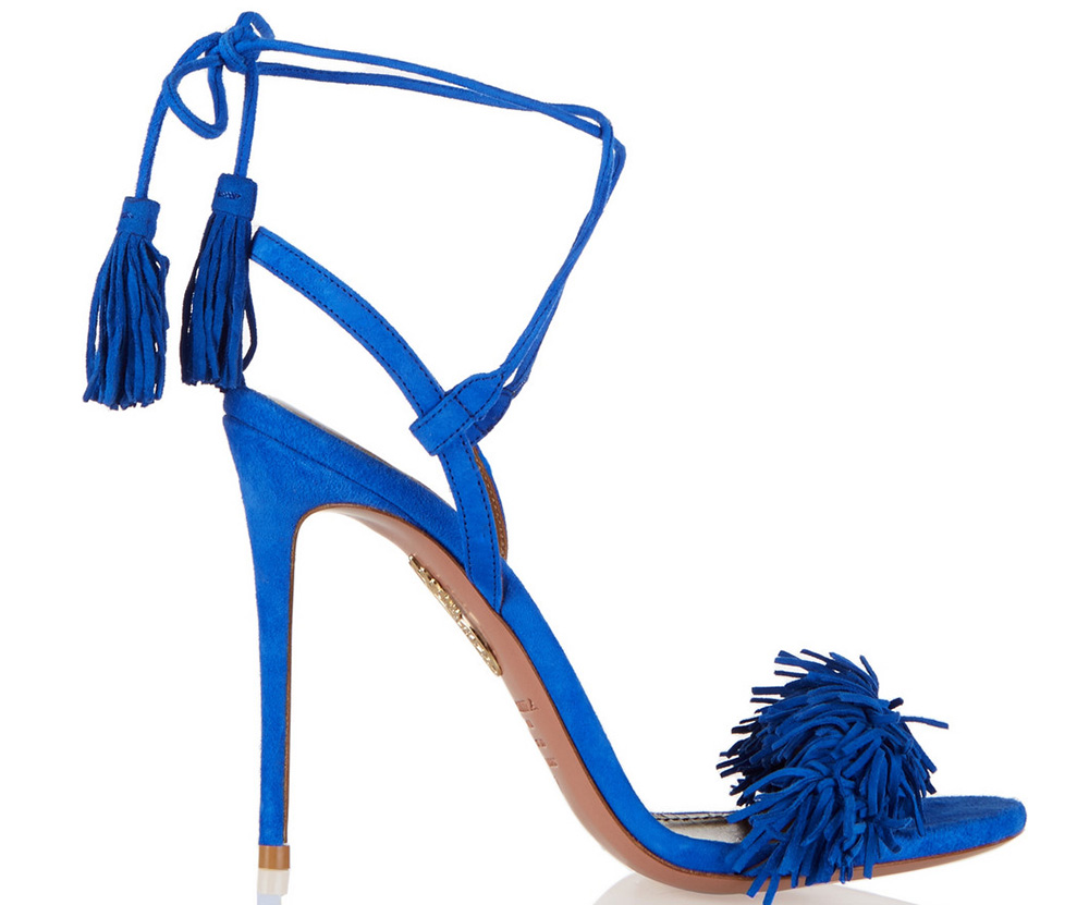 Aquazzura Wild Thing Fringed Suede Sandal