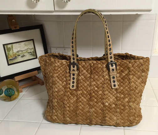 Bottega-Veneta-Leather-Straw-Tote