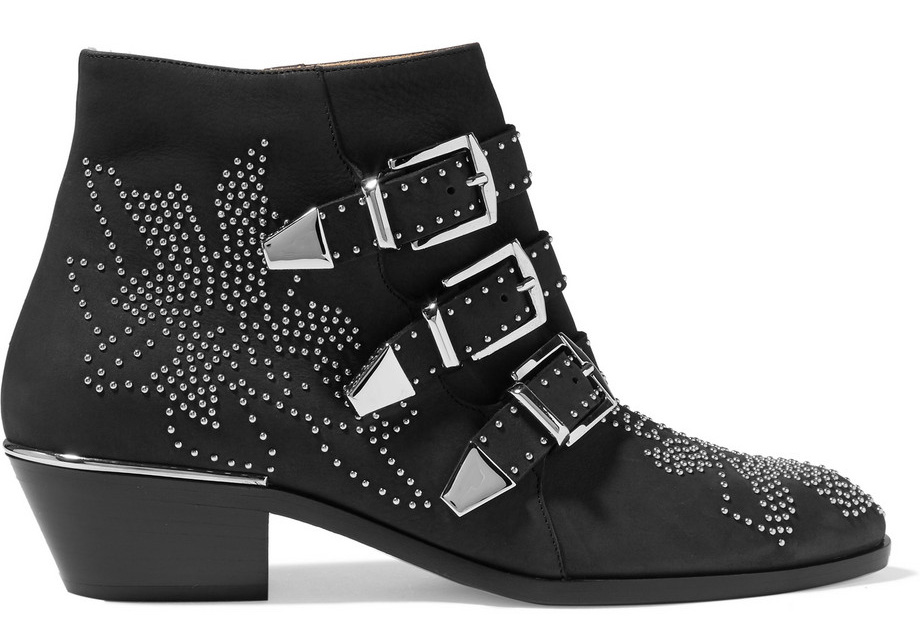 Chloe Susanna Studded Nubuck Ankle Boots