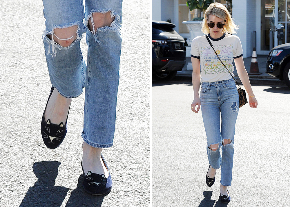 Emma-Roberts-Charlotte-Olympia-Kitty-Flats