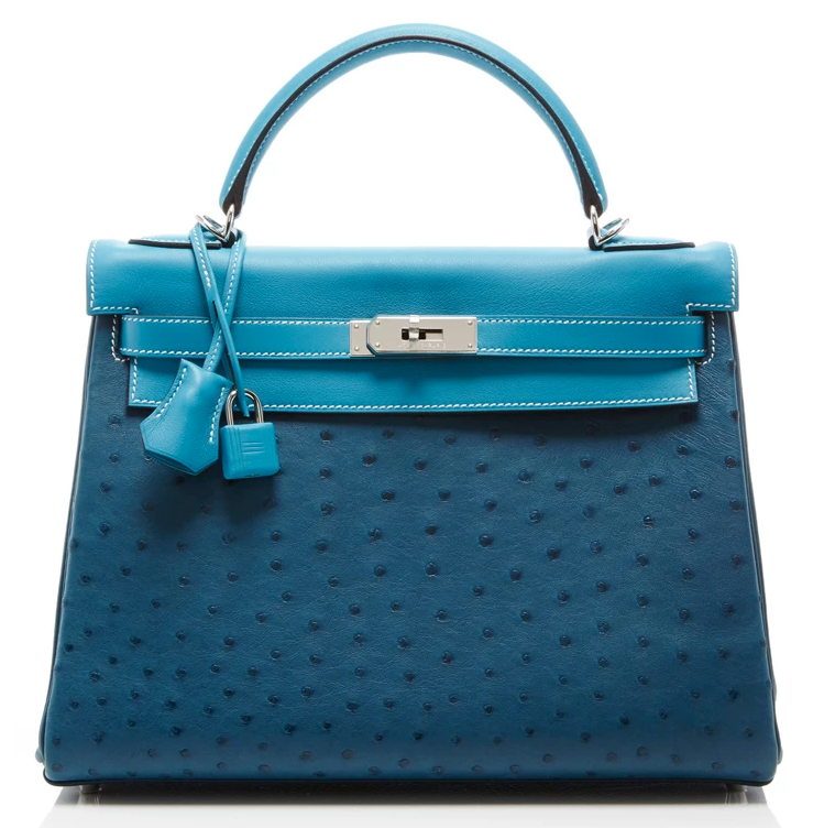 Hermes-Leather-and-Ostrich-Kelly-Bag
