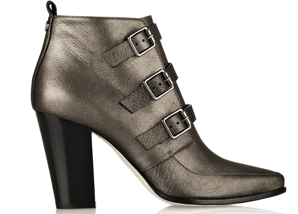 Jimmy Choo Hutch Metallic Leather Ankle Boots
