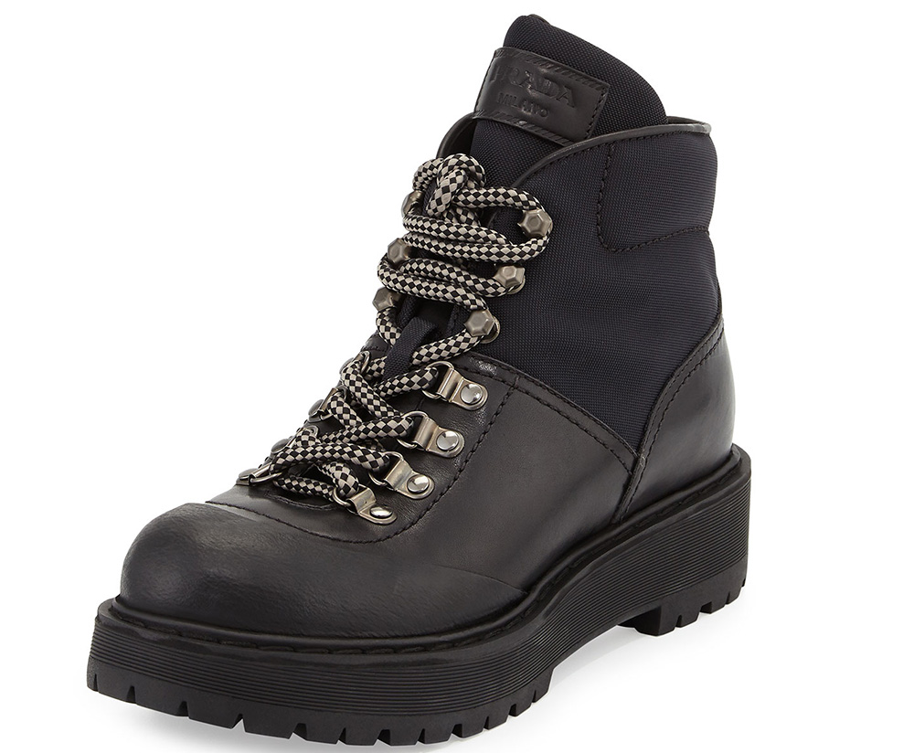 Prada Low Leather Hiking Boot