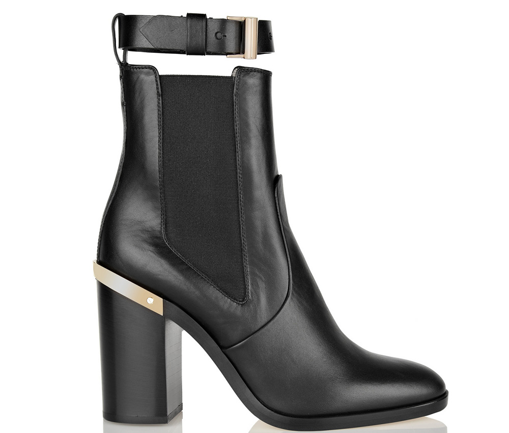 Reed Krakoff Gold-Trimmed Leather Ankle Boots