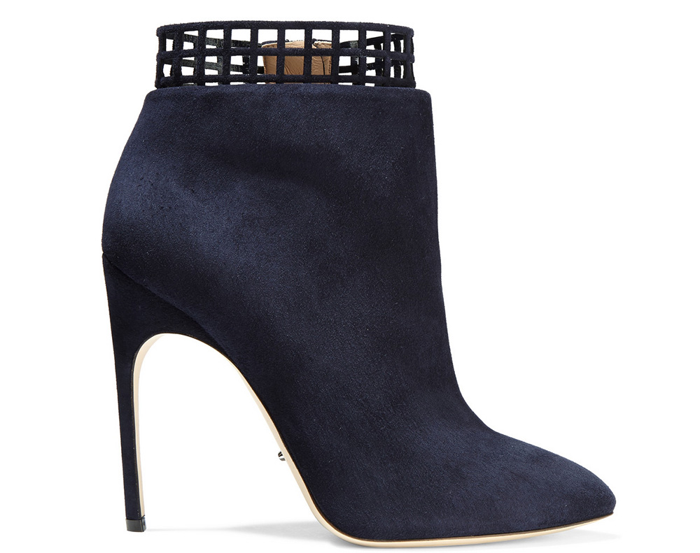 Sergio Rossi Cutout Suede Ankle Boots