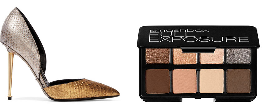 Tom Ford D'Orsay Two-Tone Metallic Python Pumps [$1,490 via Net-a-Porter] Smashbox Full Exposure Travel Palette [$24 via Sephora]