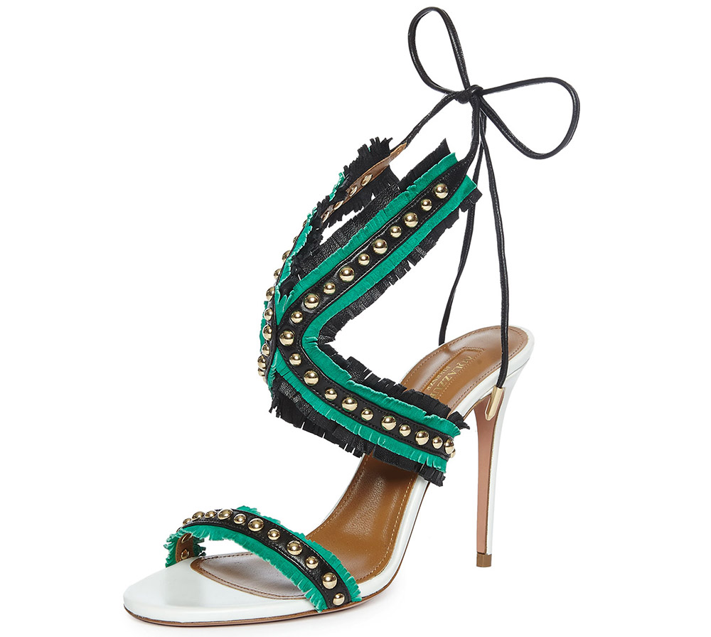 Aquazzura Latin Lover Studded Fringe Sandal