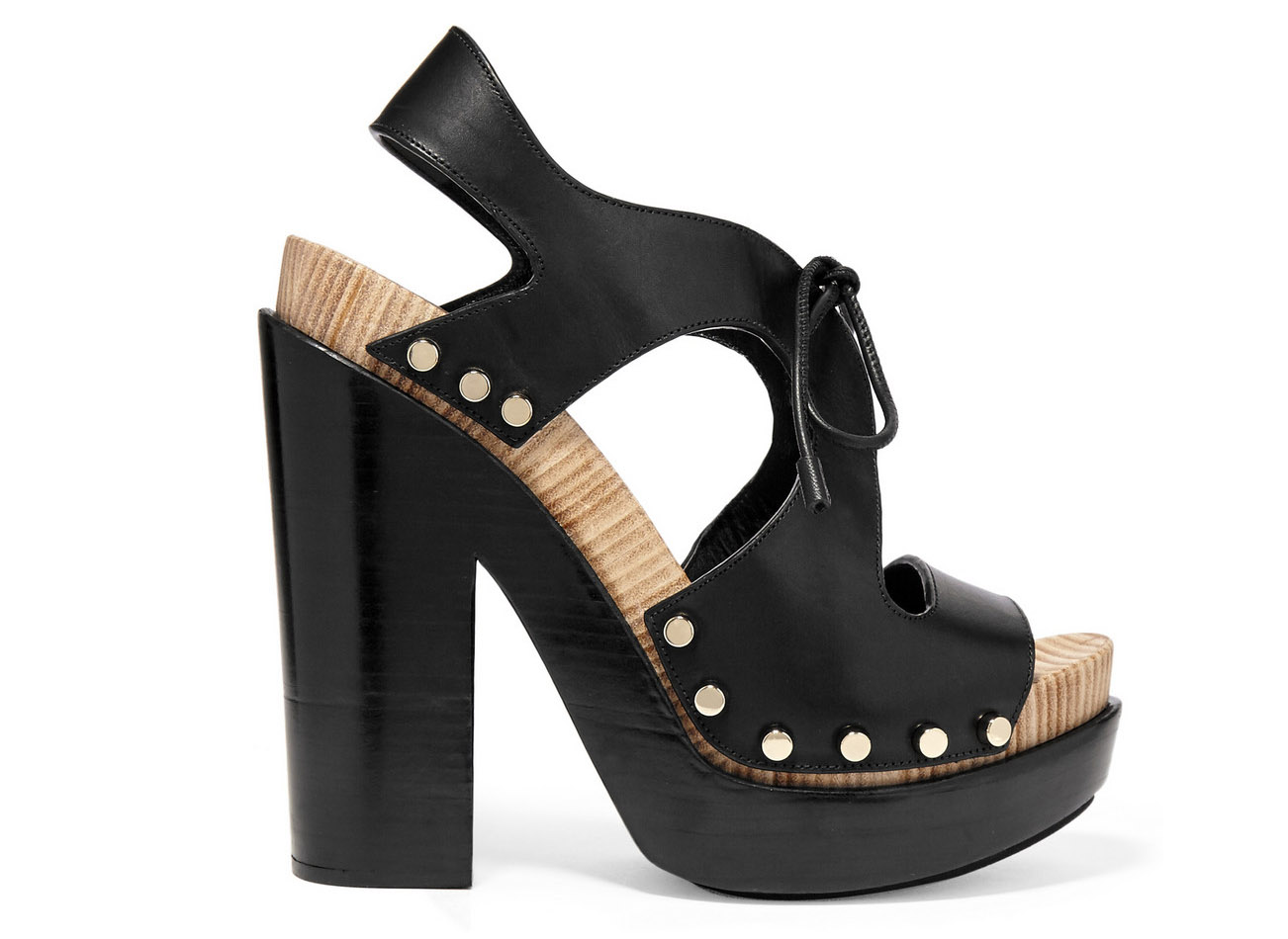 Balenciaga Curve Cutout Leather Platform Sandals