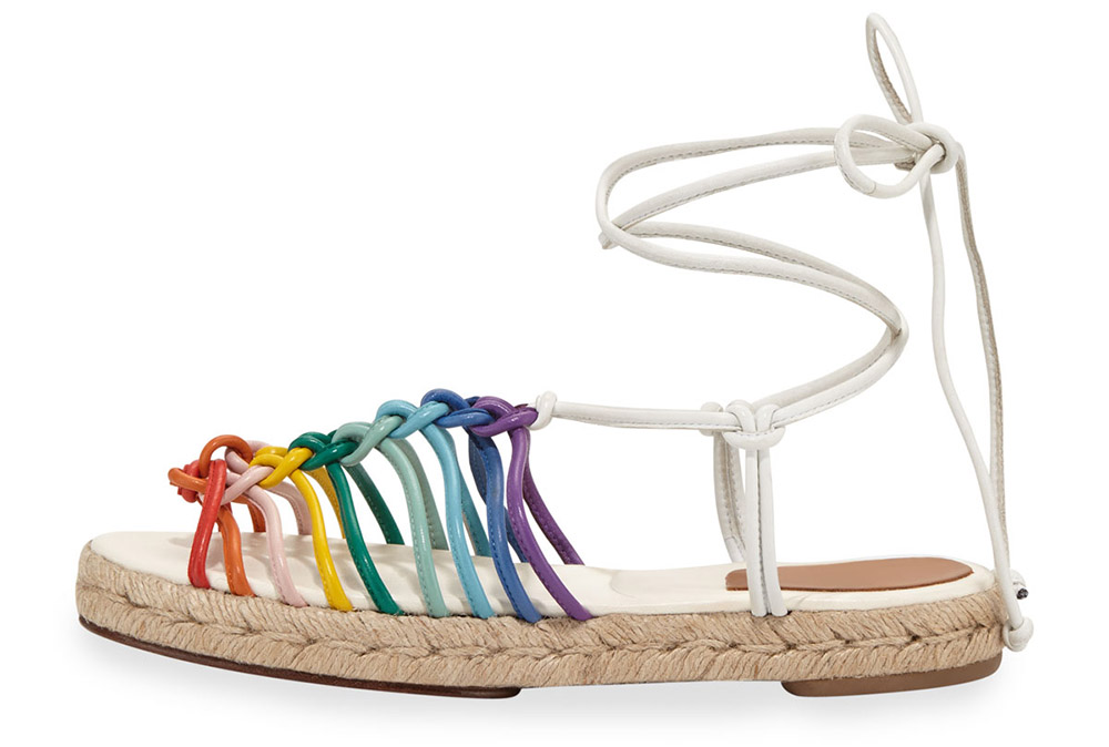 Chloe Jamie Rainbow Leather Lace-Up Sandal