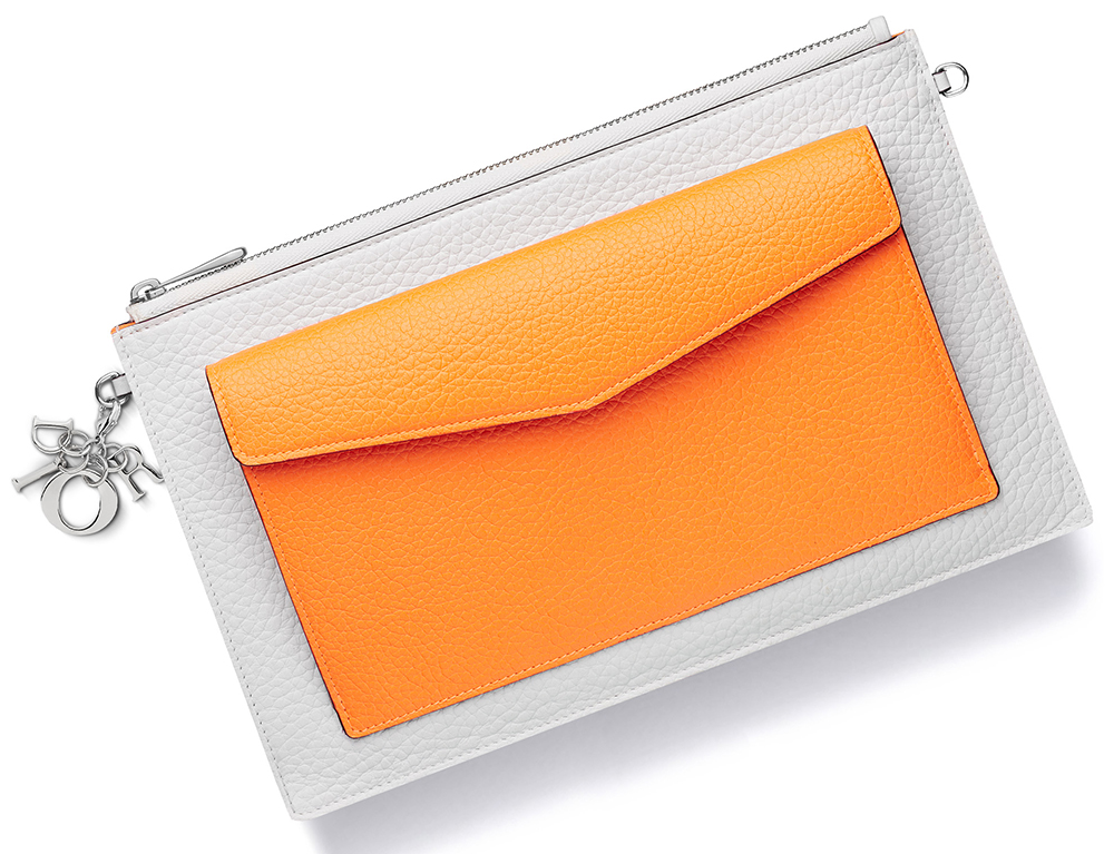 Christian-Dior-Diorissimo-Flat-Zipped-Pouch-Orange