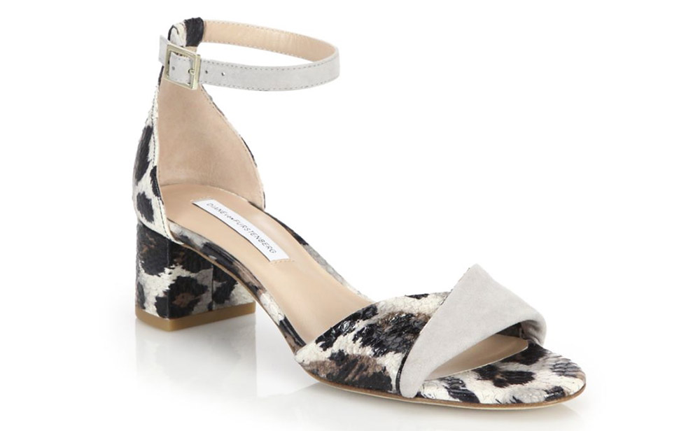 Diane von Furstenberg Florence City Snakeskin & Suede Sandals