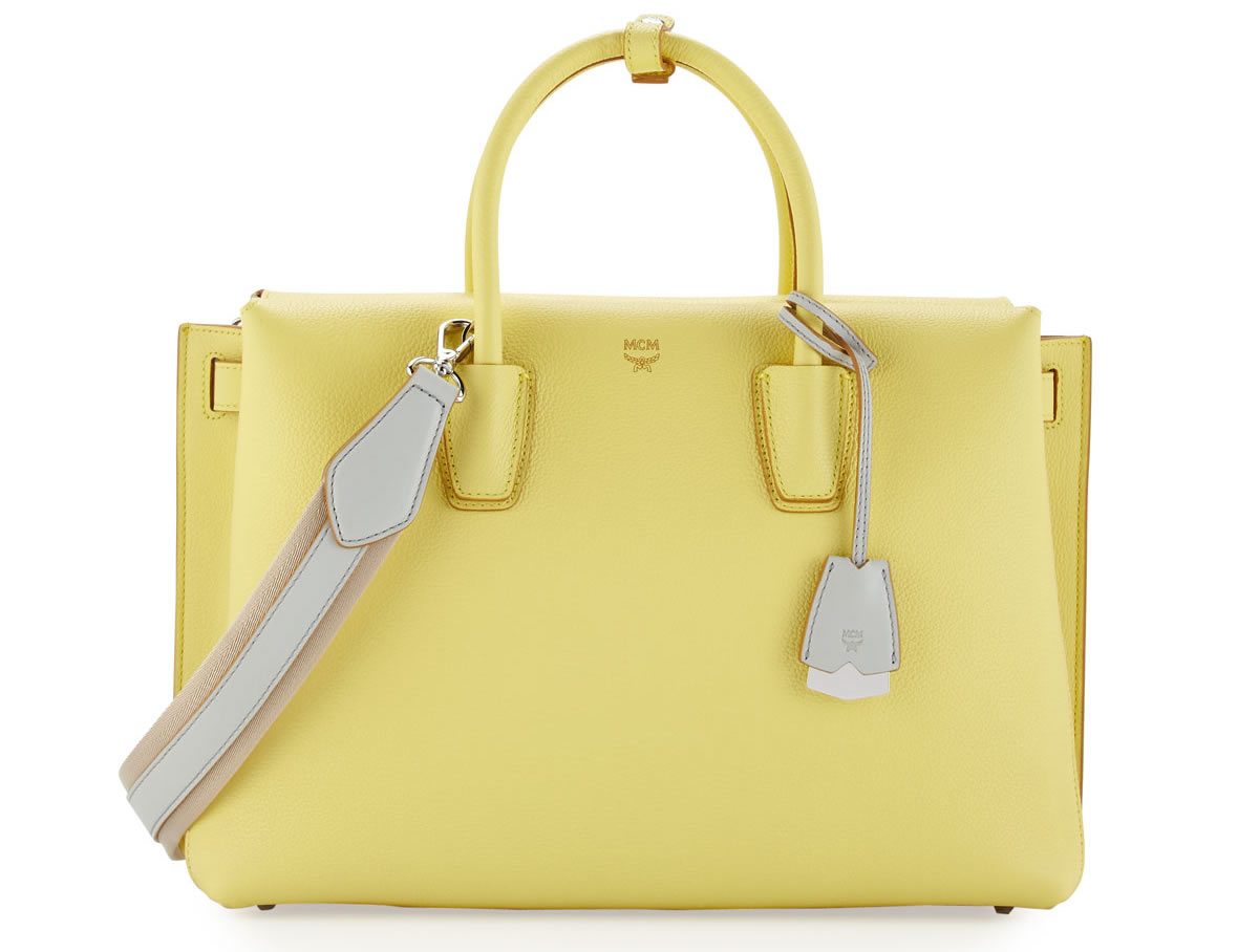 MCM Milla Tote in Mustard Yellow