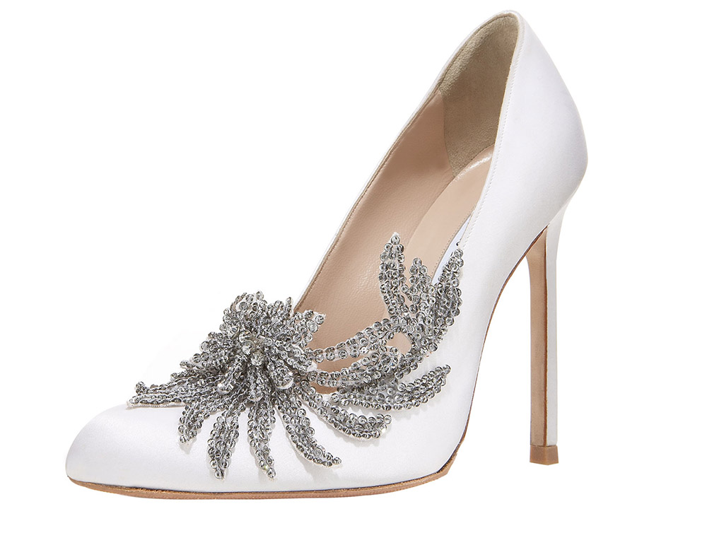 Manolo Blahnik Swan Embellished Pump