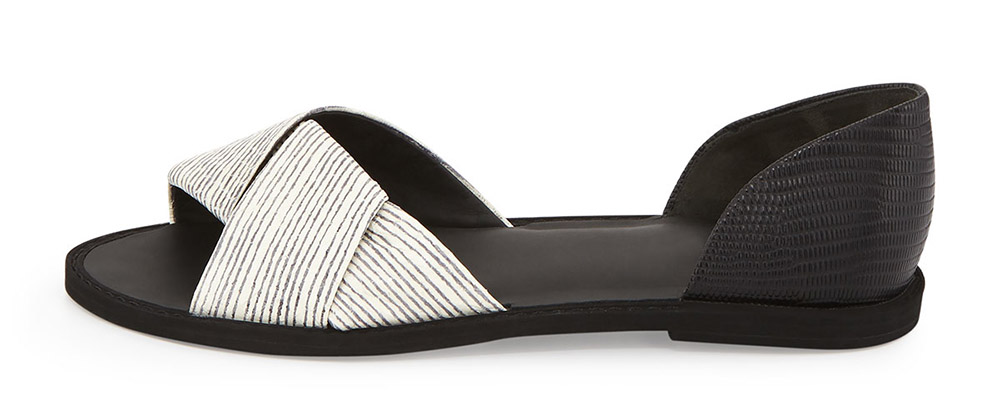 Vince Idara Lizard-Print d'Orsay Flat Sandal