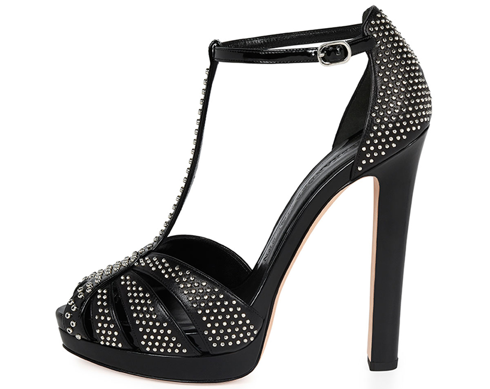 Alexander McQueen  Studded Leather Platform Sandal