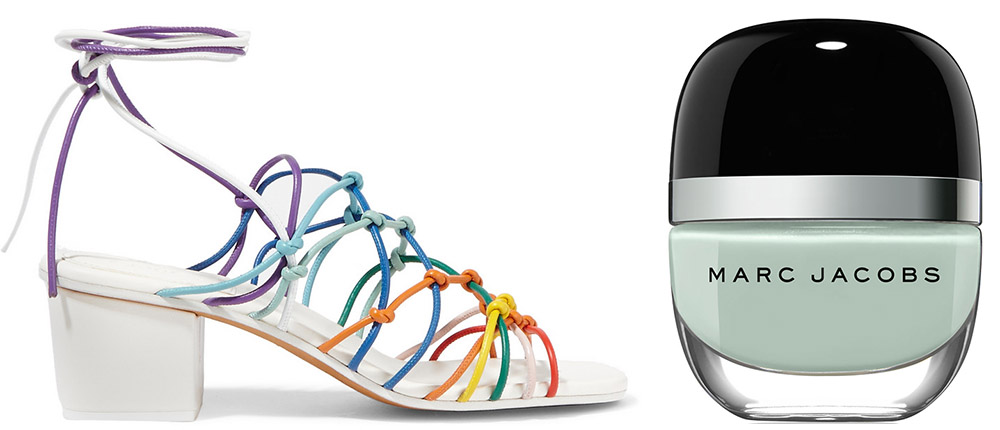 Chloé Knotted Leather Sandals $795 via Net-a-Porter Marc Jacobs Beauty Good Friday Enamored Hi-Shine Nail Lacquer $18 via Bergdrof Goodman