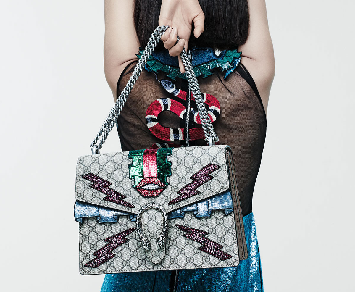 Gucci Dionysus Embroidered Supreme GG Shoulder Bag
