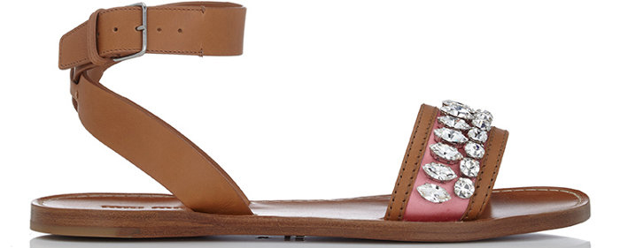 Miu Miu Crystal-Embellished Sandals