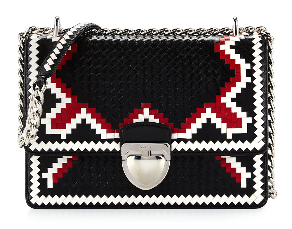 Prada-Woven-Madras-Shoulder-Bag