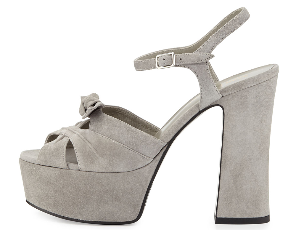 Saint Laurent Candy Suede Platform Sandal