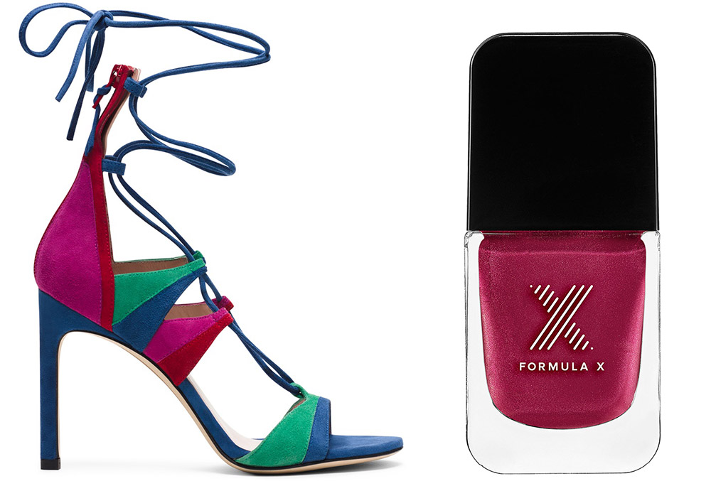 Stuart Weitzman The Legwrapsong Sandal $498 via Stuart Weitzman  Formula X Spectacle Matte Metallic Raspberry Nail Color $12.50 via Sephora 